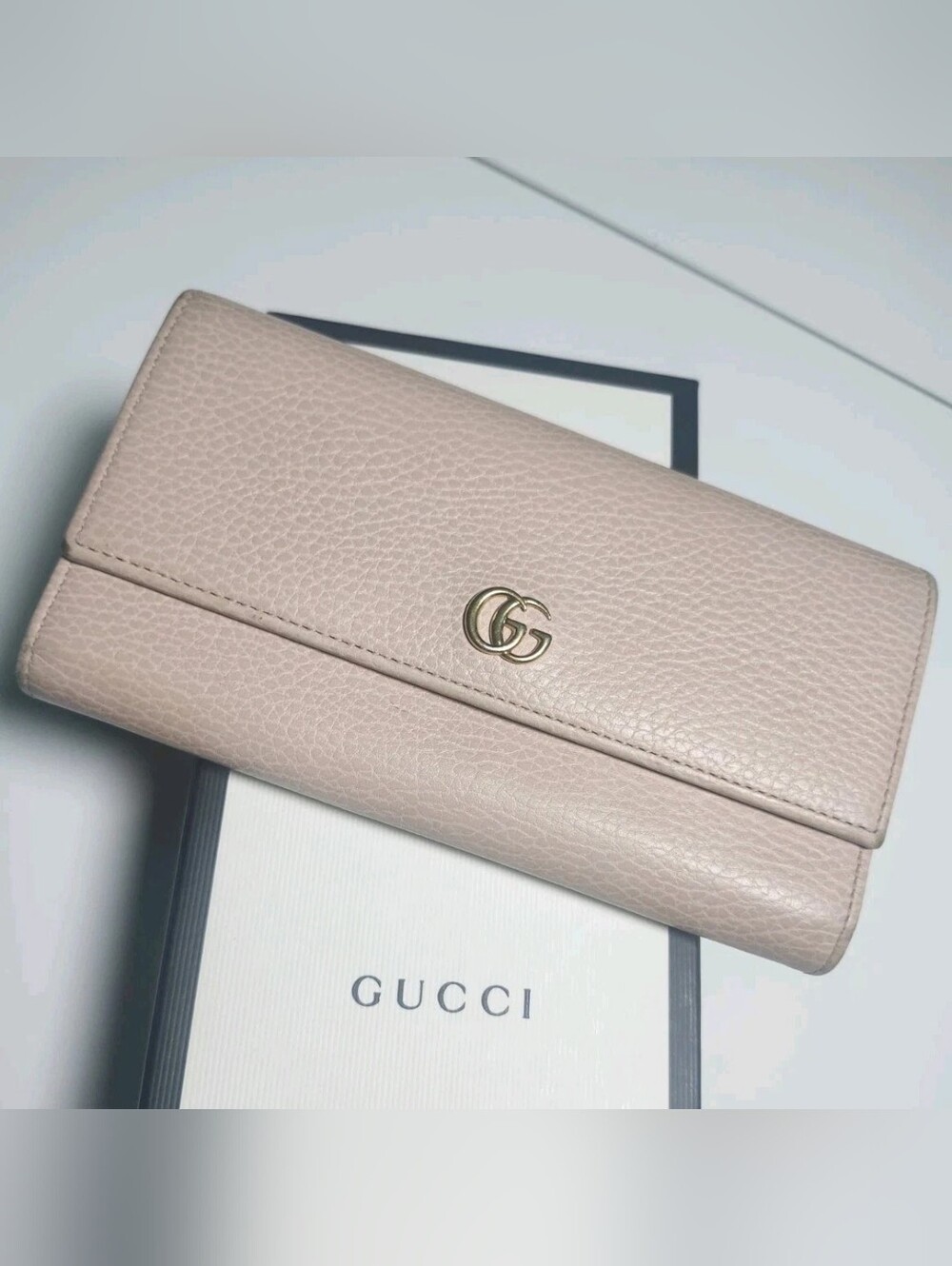 Gucci Pink Leather Continental Walletwith Double G